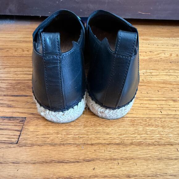 BALENCIAGA | Men's Black Leather Espadrilles Size 42 / Size 9 withTopy Sole - Picture 3 of 9